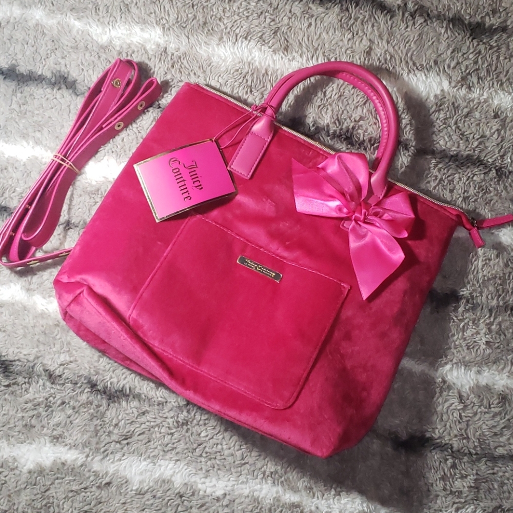 NWT Juicy Pink Velour Convertible Backpack